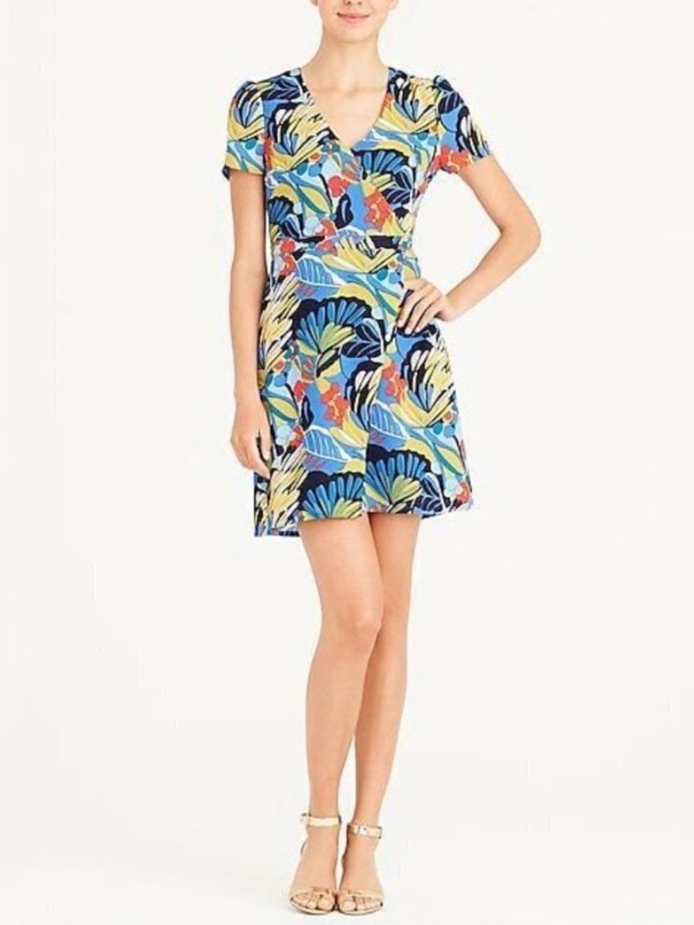 J Crew Mercantile Colorful Bold Tropical Print Romper, Size 4